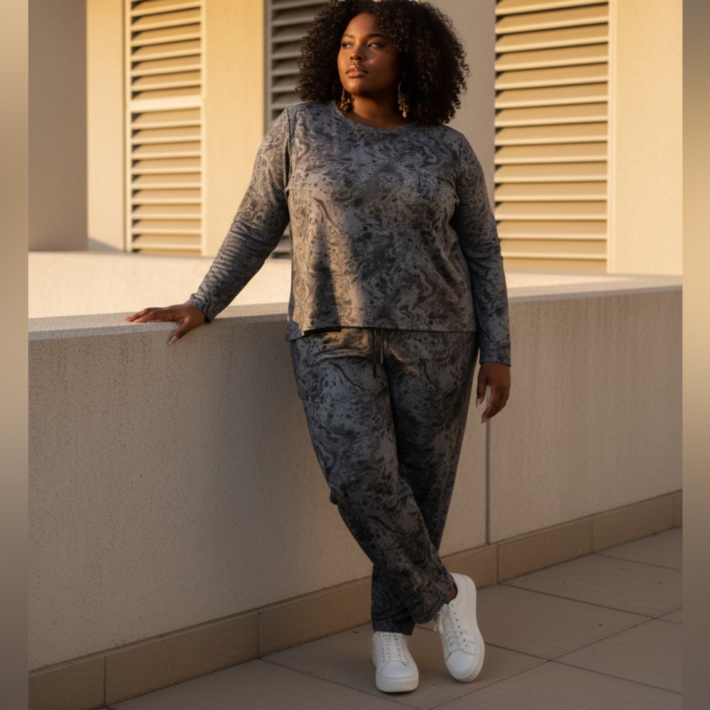 Ideology Charcoal Patterned Lounge Set